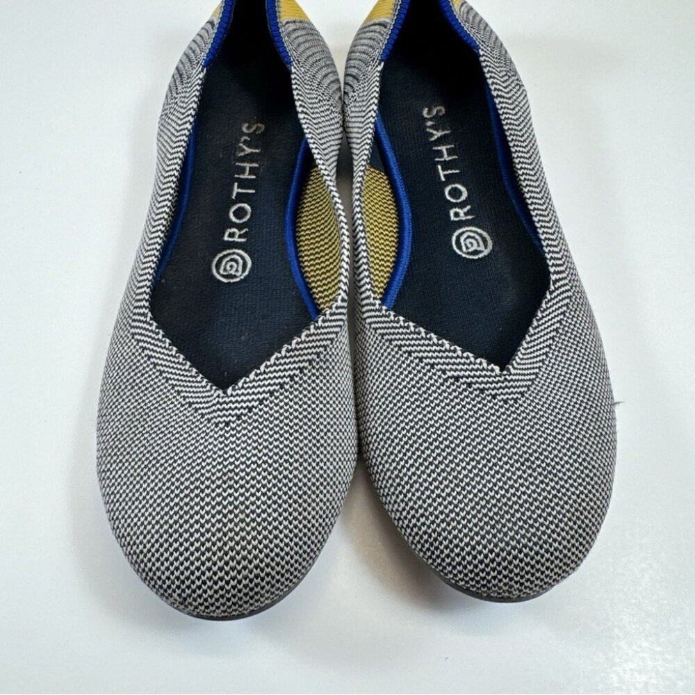 Rothy's Womens 9 Shale Ribbon Stripe Round Toe Flats - Picture 5 of 14